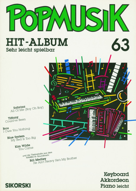 POPMUSIK HIT-ALBUM BAND 63: FUER&nbsp;&nbsp;KEYBOARD / AKKORDEON&nbsp;&nbsp;