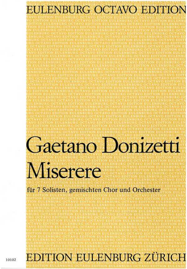 Miserere&nbsp;&nbsp;für 7 Soli, gem Chor und Orchester&nbsp;&nbsp;Partitur (la)