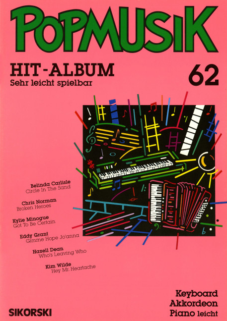 Popmusik Hit-Album Band 62:&nbsp;&nbsp;für Keyboard / Akkordeon&nbsp;&nbsp;
