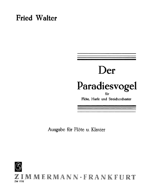 Der Paradiesvogel für Flöte und  Klavier  