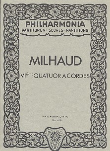 Quatuor à cordes en sol no.6&nbsp;&nbsp;Studienpartitur&nbsp;&nbsp;