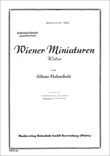 Wiener Miniaturen Walzer für  Akkordeon  2 Stimmen