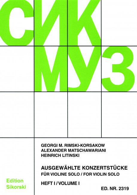 Ausgewählte Konzertstücke Band 1  für Violine solo  