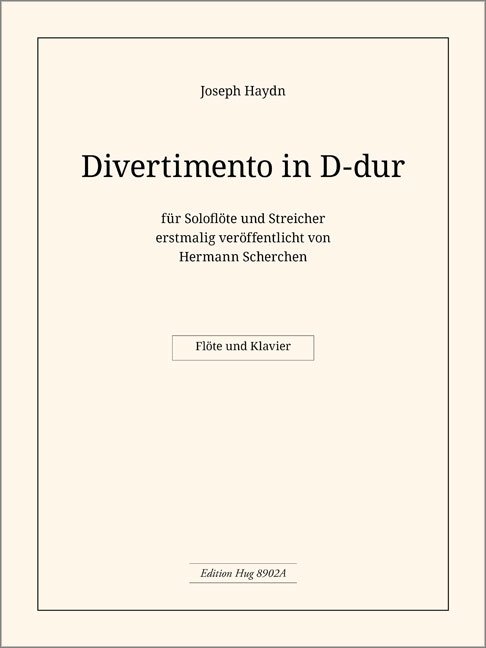 Divertimento D-Dur Hob.II:D8 für  Flöte und Streicher für Flöte  und Klavier