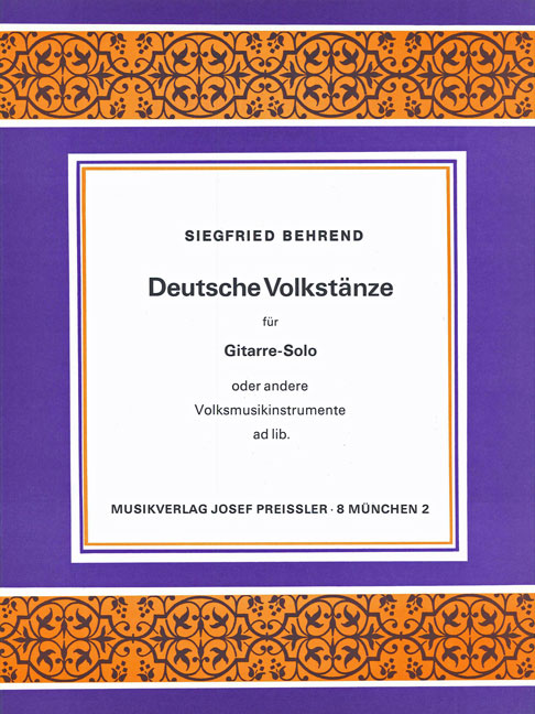 Deutsche Volkstänze für Gitarre  oder andere Volksmusikinstrumente  ad lib.