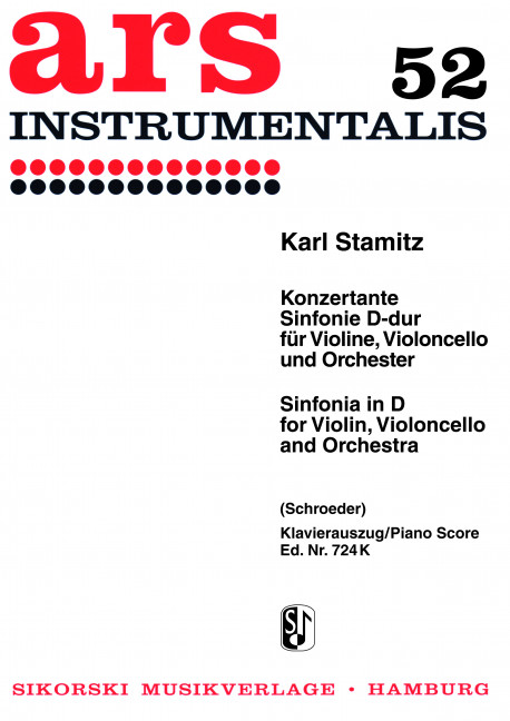 Sinfonia concertante D-Dur für&nbsp;&nbsp;Violine, Violoncello und Orchester&nbsp;&nbsp;für Violine, Violoncello und Klavier