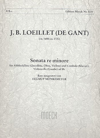 Sonate d-Moll op.1,8 für&nbsp;&nbsp;Altblockflöte und bc&nbsp;&nbsp;