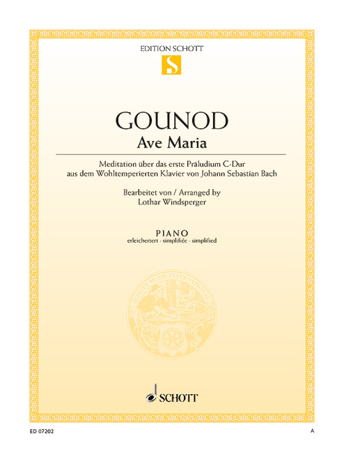 Ave Maria&nbsp;&nbsp;für Klavier&nbsp;&nbsp;erleichtert