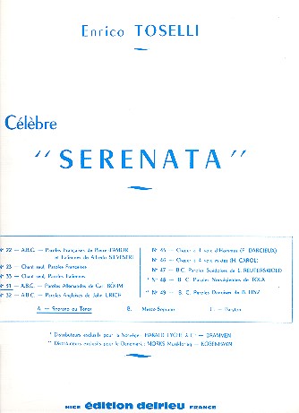 Célèbre serenata op.6  pour soprano ou tenor et piano (dt)  