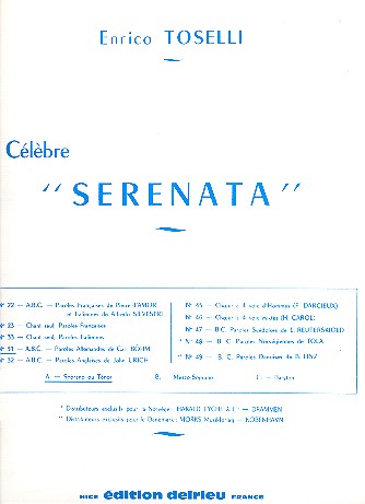 Célèbre serenata op.6  pour soprano ou tenor et piano (dt)  