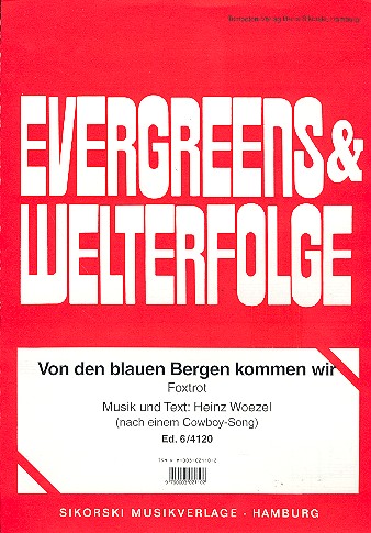 Von den blauen Bergen kommen wir:&nbsp;&nbsp;Einzelausgabe für Klavier&nbsp;&nbsp;