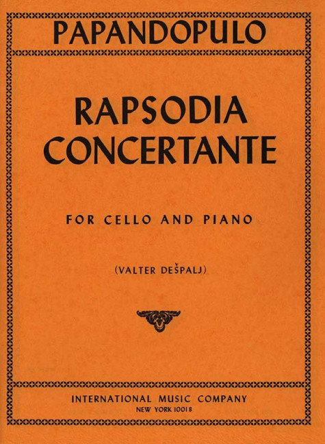 Rapsodia concertante&nbsp;&nbsp;for cello and piano&nbsp;&nbsp;