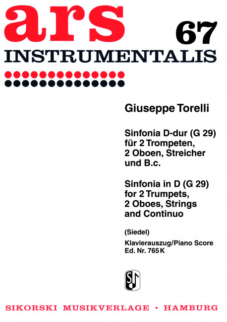 Sinfonie D-Dur G29 für 2 Trompeten,&nbsp;&nbsp;2 Oboen und Streicher&nbsp;&nbsp;Klavierauszug