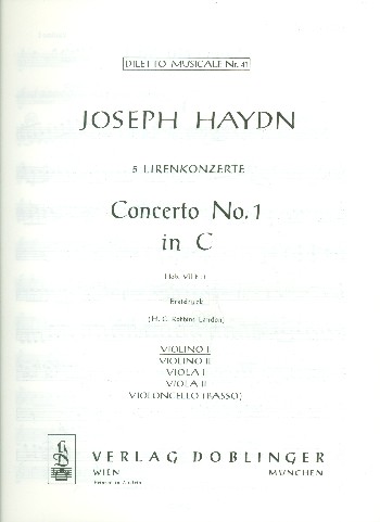 Konzert C-Dur Nr.1 Hob.VIIh:1&nbsp;&nbsp;für 2 Altblockflöten und Orchester&nbsp;&nbsp;Violine 1