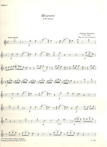 Miserere d-Moll&nbsp;&nbsp;für gem Chor und Kammerorchester&nbsp;&nbsp;Harmoniestimmen