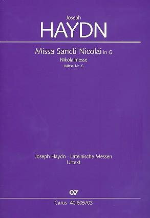 Missa sancti Nicolai G-Dur Hob.XXII Nr.6&nbsp;&nbsp;für Soli, Chor, Orchester und Orgel&nbsp;&nbsp;Klavierauszug