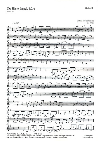 Du Hirte Israel höre&nbsp;&nbsp;Kantate Nr.104 BWV104&nbsp;&nbsp;Violine 2