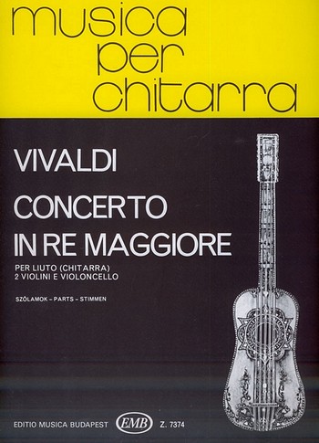 Concerto re maggiore RV93 per liuto&nbsp;&nbsp;(chitarra), 2 violini e violoncello&nbsp;&nbsp;Partitur und 4 Stimmen