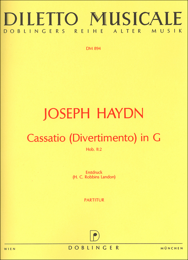 Cassatio G-Dur Hob.II:2  für Streicher mit 2 Violen  Partitur