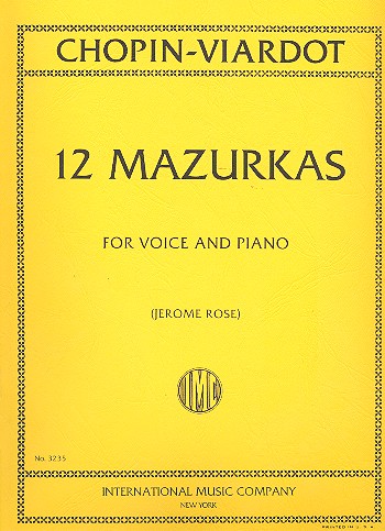 12 Mazurkas  for high voice and piano  
