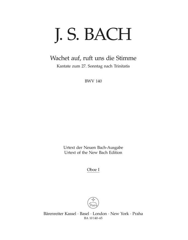 Wachet auf ruft uns die Stimme&nbsp;&nbsp;Kantate Nr.140 BWV140&nbsp;&nbsp;Harmonie
