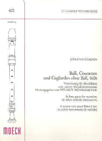 Balli, Couranten und Gagliarden  ohne Bass für  4 Blockflöten (SATB)