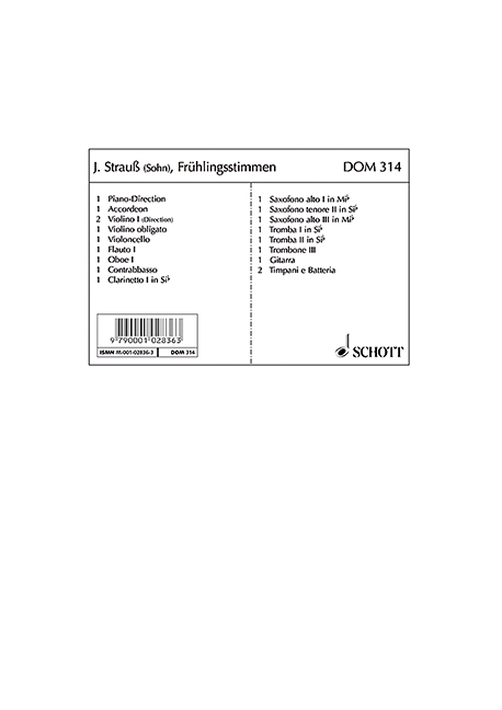 FRUEHLINGSSTIMMEN OP.410 WALZER&nbsp;&nbsp;SALONORCHESTER&nbsp;&nbsp;