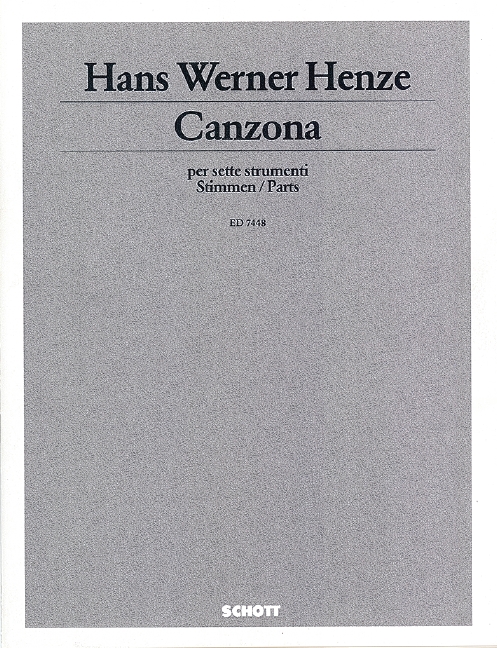 Canzona  für Oboe, Klavier, Harfe, 3 Violen und Violoncello  Stimmensatz