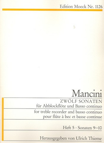 12 Sonaten Band 5 (Nr.9-10)  für Altblockflöte und Bc  
