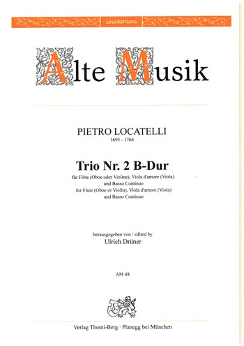 Trio B-Dur Nr.2  für Flöte (Violine/Oboe), Viola d'amore (Viola) und Bc  Stimmen