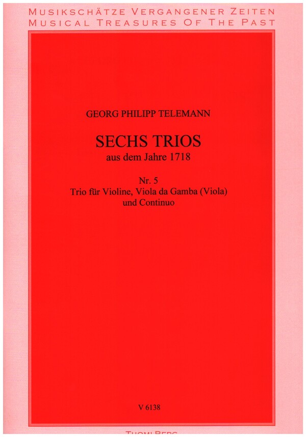 Trio g-Moll Nr.5  für Violine, Viola da Gamba (Viola) und Bc  Partitur und Stimmen (Bc ausgesetzt)