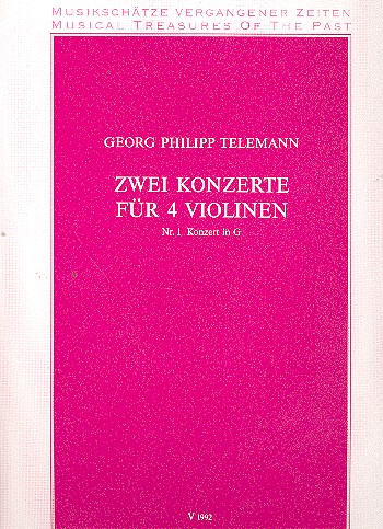 Konzert G-Dur Nr.1  für 4 Violinen  Partitur und Stimmen