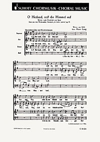 O Heiland, reiss die Himmel auf op. 51  für gemischten Chor (SATB) mit Kinderchor (Mez)  Chorpartitur