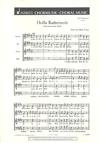 Fünf Tanzlieder  für gemischten Chor (SATB)  Chorpartitur