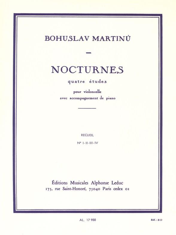 Nocturnes 4 études pour&nbsp;&nbsp;violoncelle et piano&nbsp;&nbsp;