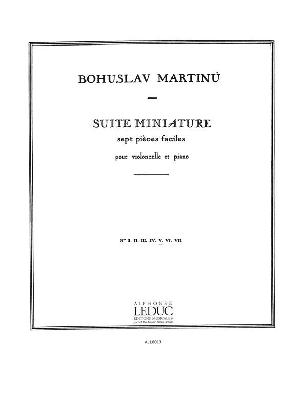 SUITE MINIATURE SEPT PIECES FACI-&nbsp;&nbsp;LES NO. 5, POUR VIOLONCELLE ET&nbsp;&nbsp;PIANO                            T