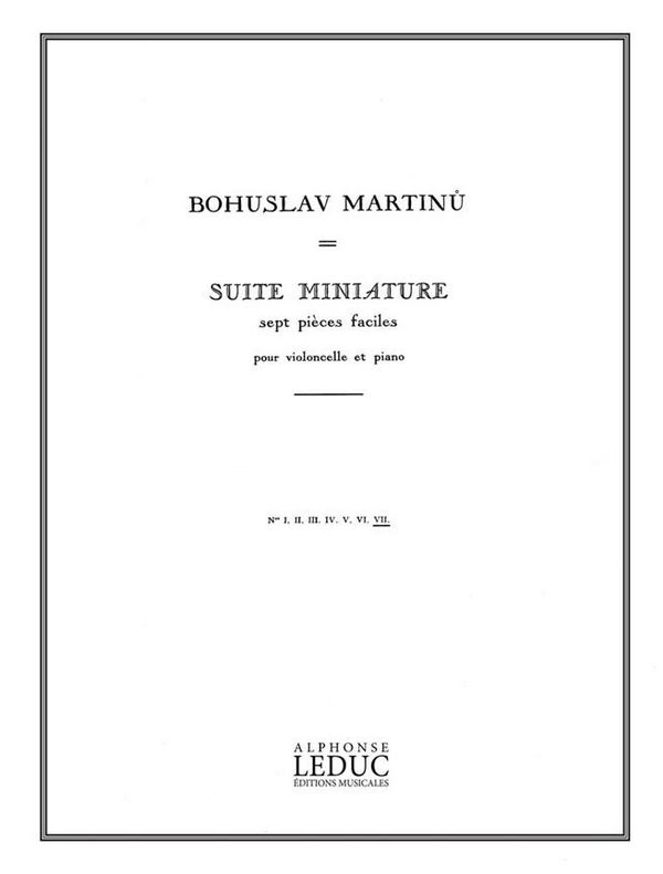 Suite miniature pour violoncelle et&nbsp;&nbsp;piano&nbsp;&nbsp;