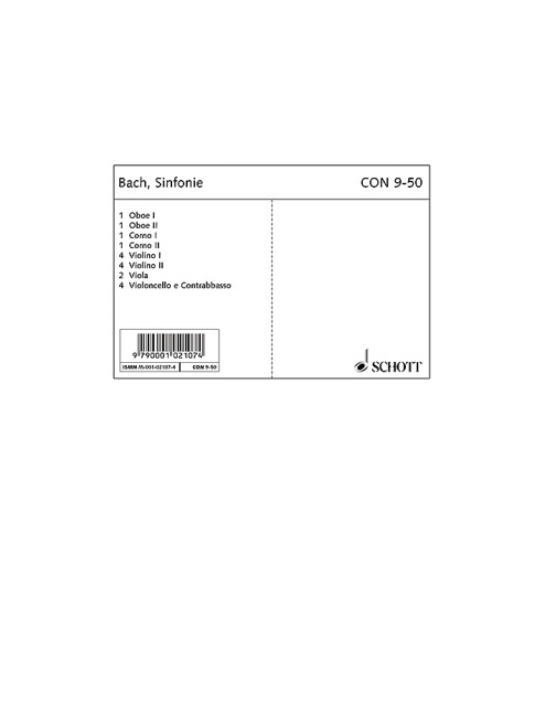Sinfonie D-Dur  für Orchester  Stimmensatz - Oboe I, Oboe II, Horn I, Horn II, 4 Violinen I, 4 Violin