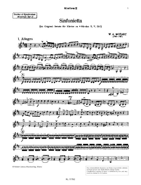 Sinfonietta&nbsp;&nbsp;für Streichorchester&nbsp;&nbsp;Violine 2