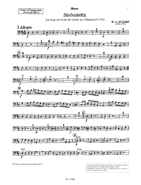 Sinfonietta&nbsp;&nbsp;für Streichorchester&nbsp;&nbsp;Kontrabass