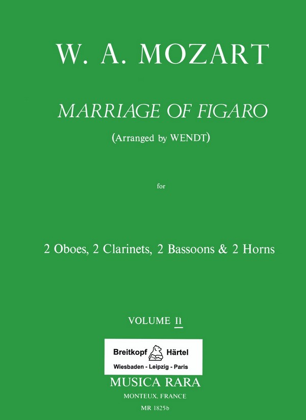 Die Hochzeit des Figaro Band 2&nbsp;&nbsp;für 2 Oboen, 2 Klarinetten, 2 Fagotte und 2 Hörner&nbsp;&nbsp;Partitur und Stimmen