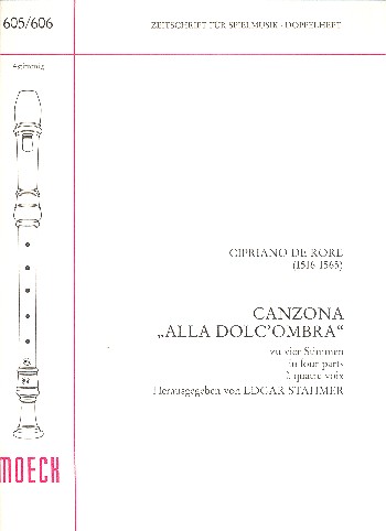 Canzona alla dolc'ombra  zu 4 Stimmen  Spielpartitur