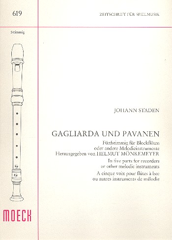 Gagliarda und Pavanen für 5 Blockflöten  (Melodieinstrumente)  Partitur