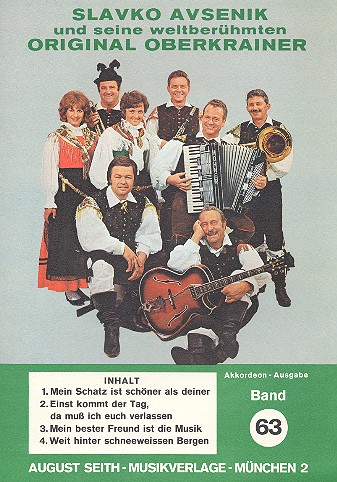 Slavko Avsenik und seine  weltberühmten Original Oberkrainer  Band 63  für Akkordeon