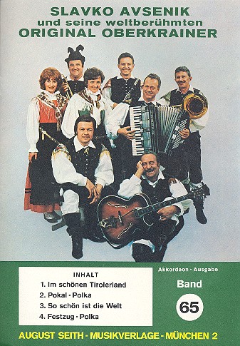 Slavko Avsenik und seine  weltberühmten Original Oberkrainer  Band 65 für Akkordeon