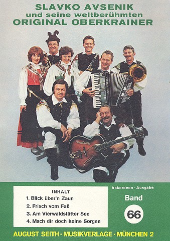 Slavko Avsenik und seine weltberühmten  Original Oberkrainer Band 66  für Akkordeon