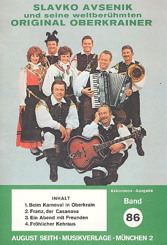 Slavko Avsenik und seine weltberühmten  Original Oberkrainer Band 86  für Akkordeon