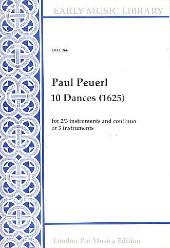 10 Dances for 2/3 instruments and  continuo (1625) score and parts  