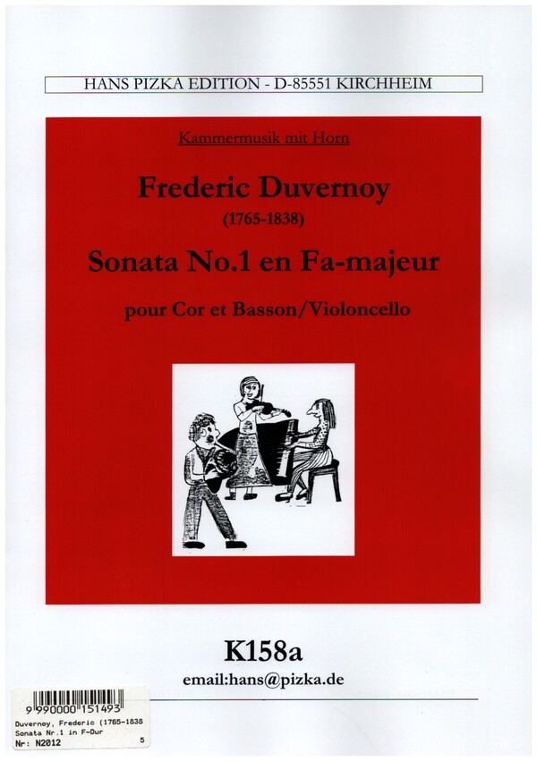 Sonate F-Dur Nr.1  für Horn und Fagott (Violoncello)  Partitur und Stimmen