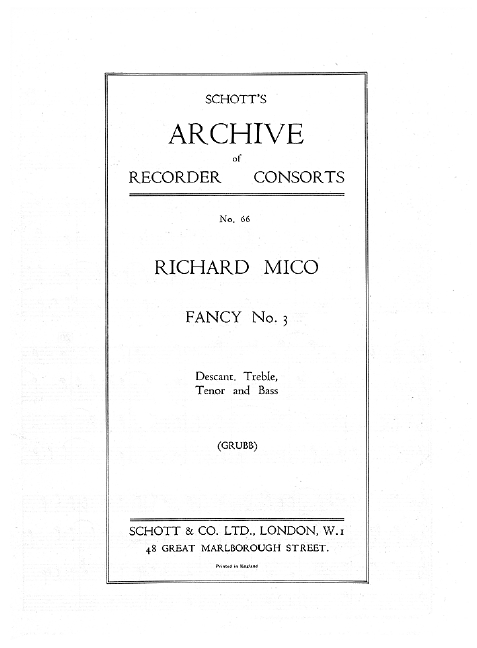 Fancy No.3  for SATB recorders  